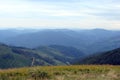 Parascha mountain range near the town of Skole, Lviv region. Ukraine. Landscapes of wild mountain nature in the middle of summer. Royalty Free Stock Photo