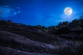 Landscape of blue sky with cloud and beautiful full moon. Dark t Royalty Free Stock Photo