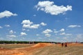 Landscape of blue sky over supercross`s track