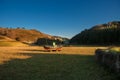 Landscape with a boat seated in a meadow, Basque Country.