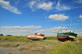 Landscape with boats Royalty Free Stock Photo