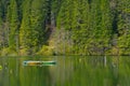 Landscape of boats in the Red lake Romania Royalty Free Stock Photo