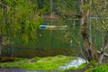 Landscape of boats in the Red lake Romania Royalty Free Stock Photo