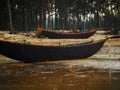 Landscape ,boats resting before the voyage