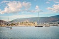 Landscape with Bodrum Castle on cloudy day