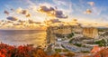 Landscape with Bonifacio, Corsica island Royalty Free Stock Photo