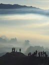 Landscape of Bromo in a foggy morning