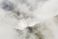 Landscape from Bucegi Mountains, part of Southern Carpathians in Romania in a foggy day Royalty Free Stock Photo