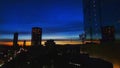 Sky view sunset city