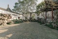 Landscape and buildings in Master of the Nets Garden, a classical Chinese garden in Suzhou, China Royalty Free Stock Photo