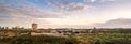 Landscape with bulls and guardians in Camargue Royalty Free Stock Photo