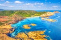 Landscape with Cala Pregonda , Menorca island, Spain Royalty Free Stock Photo