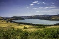 Landscape in Campobasso province, Molise, Italy. Lake of Guardialfiera Royalty Free Stock Photo