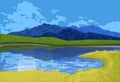 Landscape Canadian park Lake with mountains ready for parallax