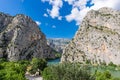 Rocks of the Cetina river canyon from Omis. Royalty Free Stock Photo