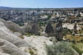 Landscape of Cappadocia. Smooth mountain slopes with caves