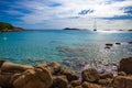 Landscape Capriccioli bay esmerald cost sardinia Royalty Free Stock Photo