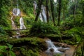 Landscape of cascading waterfalls in Gran Parque Natural Topes de Collantes park in Cuba