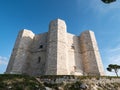 Landscape with Castel del Monte in beuatiful sunset in perspective view, favourite tourist place