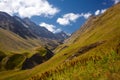 Landscape of Caucasus mountains in Tusheti region, Georgia Royalty Free Stock Photo