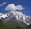 Landscape with Caucasus Shkhara mountain seen Royalty Free Stock Photo