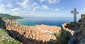 Landscape with Cefalu and Mediterranean sea, Sicily island Royalty Free Stock Photo