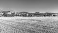 Landscape of Ceske Stredohori, aka Central Bohemian Highlands, with typical spiky hills of volcanic origin, Czech Royalty Free Stock Photo