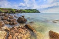 Landscape with Chagwido Island and strange volcanic rocks, view