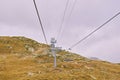 landscape with chairlift , image taken in Bellwald, Valais, Switzerland Royalty Free Stock Photo