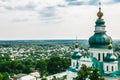 Landscape in Chernihiv with ancient church Royalty Free Stock Photo