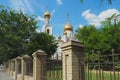 Landscape with church domes. Springtime