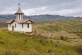 Landscape with church on hill Royalty Free Stock Photo