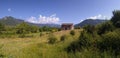 Landscape and Church of San Juan de Busa. Huesca. Spain. Royalty Free Stock Photo