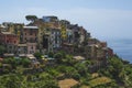 Landscape of Cinque Terre seaside village with traditional houses coast by the blue sky