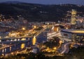 Landscape of the city of Bilbao at night.Top view Royalty Free Stock Photo