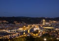 Landscape of the city of Bilbao at night.Top view Royalty Free Stock Photo