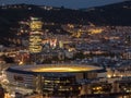Landscape of the city of Bilbao at night.Top view Royalty Free Stock Photo