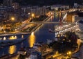 Landscape of the city of Bilbao at night.Top view Royalty Free Stock Photo