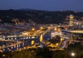 Landscape of the city of Bilbao at night.Top view Royalty Free Stock Photo