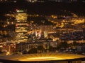 Landscape of the city of Bilbao at night.Top view Royalty Free Stock Photo