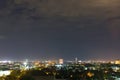 Landscape city night with dramatic moody dark sky