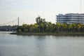 Landscape in city park in Thailand Royalty Free Stock Photo