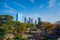 Landscape city view from Osaka Castle