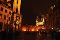 Landscape cityscape of old town Praha city with classic vintage retro antique building street market for Czechia people and Royalty Free Stock Photo