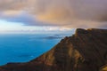 Landscape of cliffs of Mirador del RÃÂ­o and archipelago of Chinijo in background Royalty Free Stock Photo