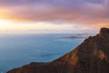 Landscape of cliffs of Mirador del RÃÂ­o and archipelago of Chinijo in background Royalty Free Stock Photo