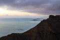 Landscape of cliffs of Mirador del RÃÂ­o and archipelago of Chinijo in background Royalty Free Stock Photo