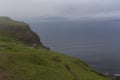 Landscape of cliffs and the ocean on Isle of Skye opposite Kilt Rock