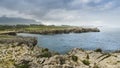 Landscape with the cliffs of Pria on the coast of Asturias. Royalty Free Stock Photo