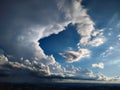 Thunderstorm forming over the horizon.